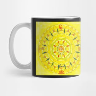 Gemini horoscope free-hand mandala - Renate van Nijen Mug